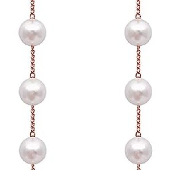 4" Long Pearl Gold Chain Earrings Bridal Bride Chains Faux Pearls Weddin… - Picture 2 of 5